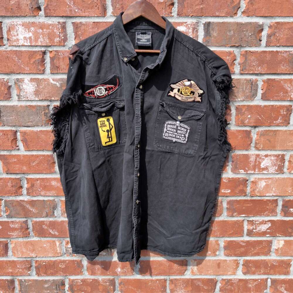 Sports Gallery Cut Off Shirt Mens 3XL Black HOG Harley Owners Group Biker - Picture 1 of 8